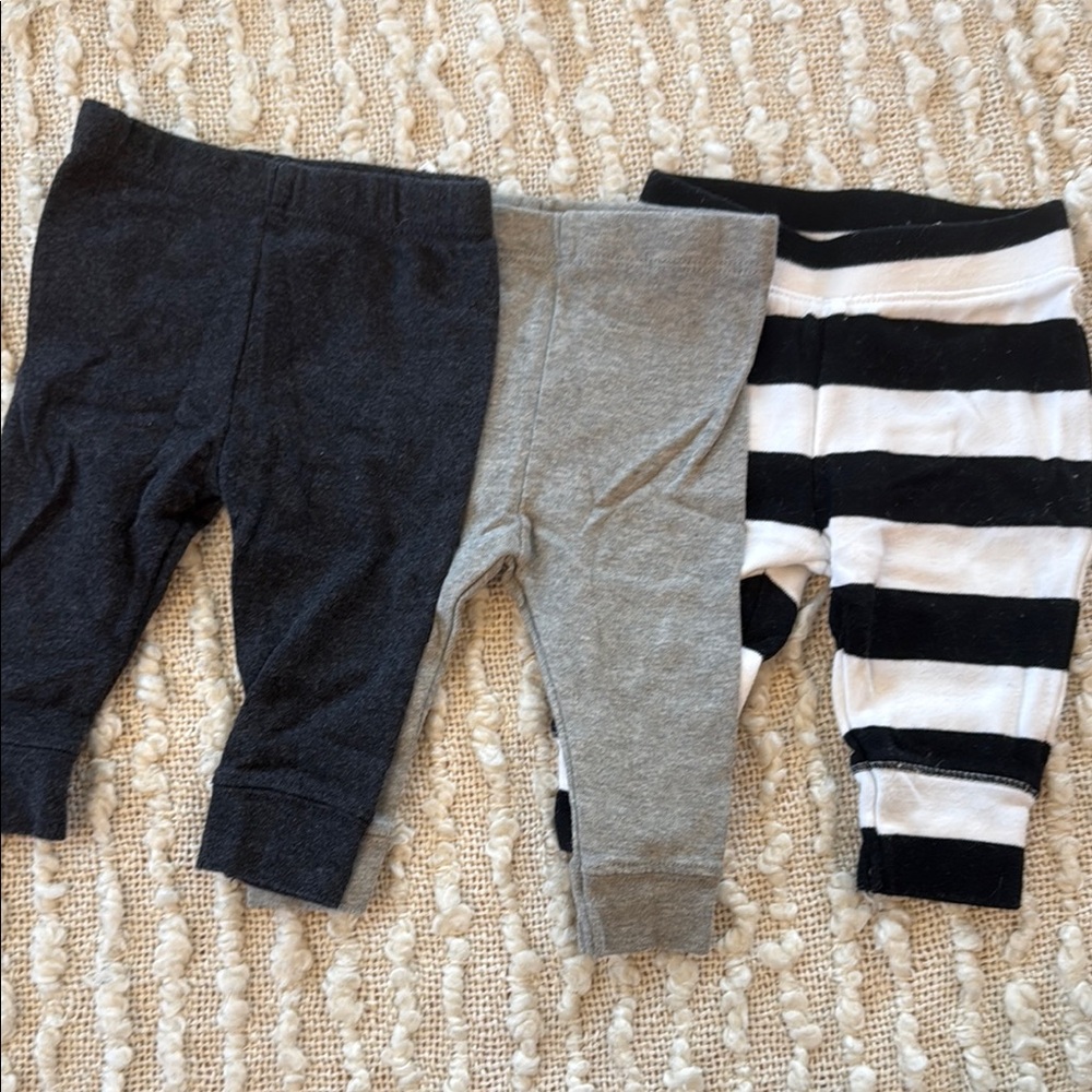 Cloud Island Kids Bottoms - Black, Gray, and Striped/New